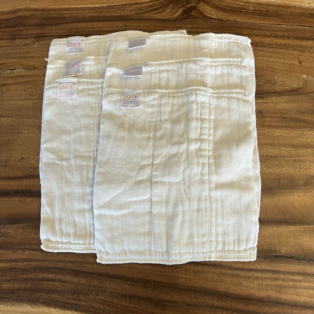 AMP 100% Organic Cotton Cloth Baby Diapers Inserts / Liners Reusable 10" x 11"